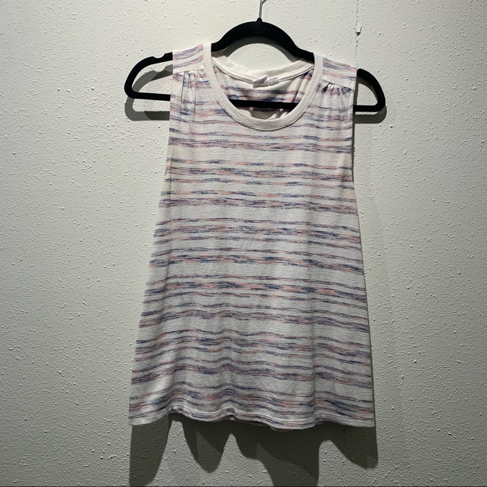 Gap Sleeveless Top with Pink and Blue Stripes XS